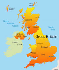 UK Map for short cottage breaks
